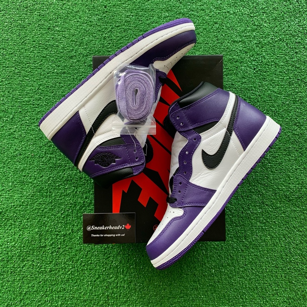-Edm- 🟣Air Jordan 1 High ‘Court Purple’ (Sz 9.5) - Picture 2 of 10